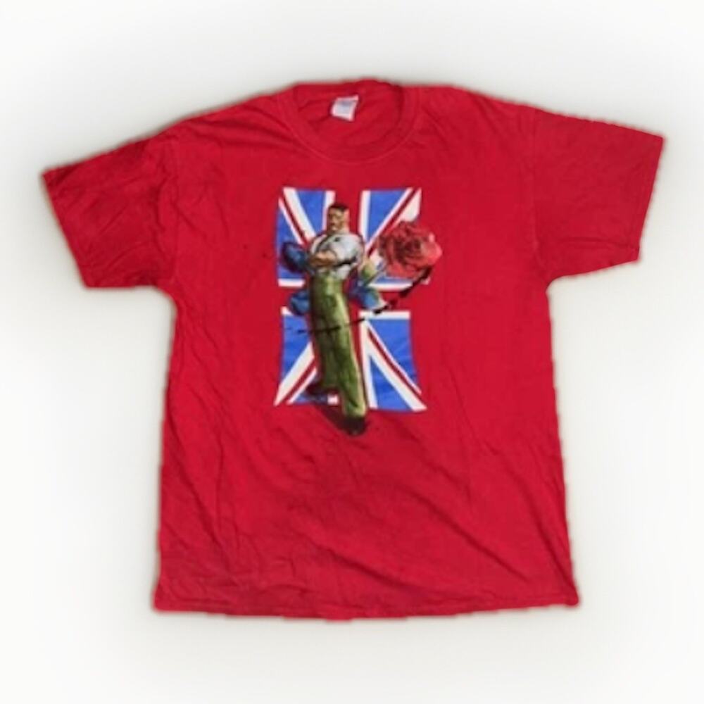 RARE Capcom Super Street Fighter IV T-Shirt Red Graphic Large 21x28 Gamer Tee
